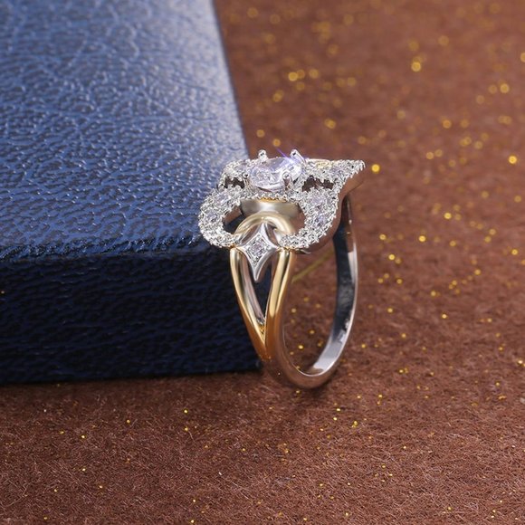 NEW Vintage Gold Round Diamond Art Deco Ring - Picture 5 of 12